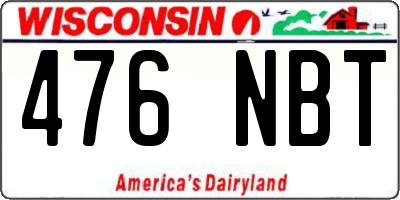 WI license plate 476NBT