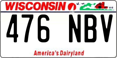 WI license plate 476NBV