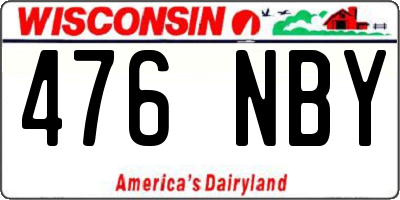 WI license plate 476NBY