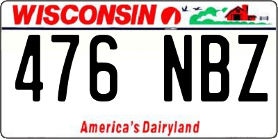 WI license plate 476NBZ