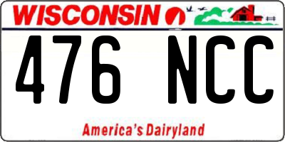 WI license plate 476NCC