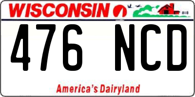 WI license plate 476NCD