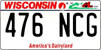 WI license plate 476NCG