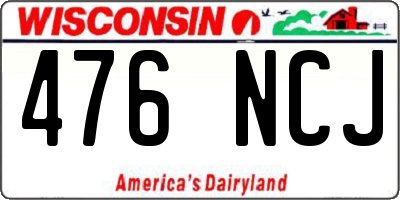 WI license plate 476NCJ