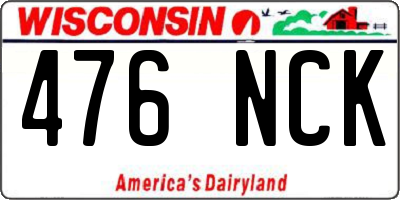 WI license plate 476NCK