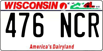WI license plate 476NCR