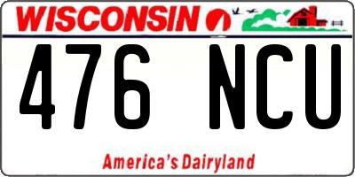 WI license plate 476NCU
