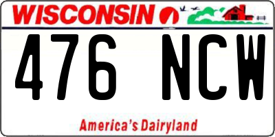WI license plate 476NCW