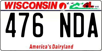 WI license plate 476NDA
