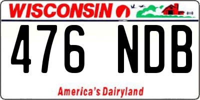WI license plate 476NDB