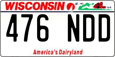 WI license plate 476NDD