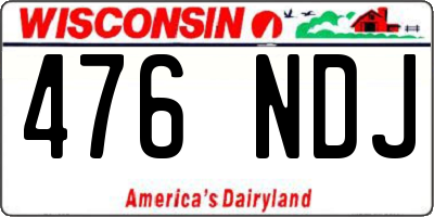 WI license plate 476NDJ