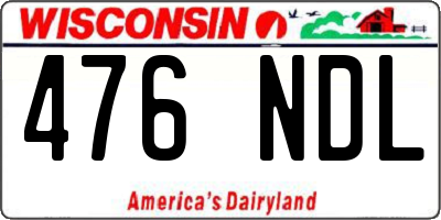 WI license plate 476NDL