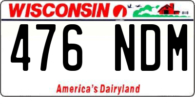 WI license plate 476NDM
