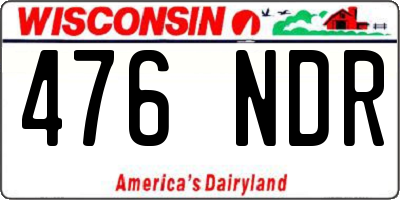 WI license plate 476NDR