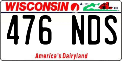 WI license plate 476NDS