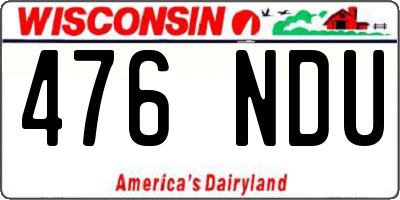 WI license plate 476NDU