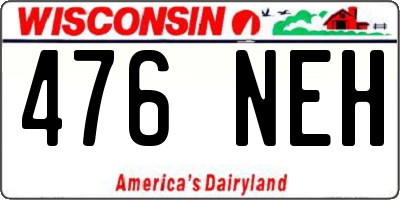 WI license plate 476NEH