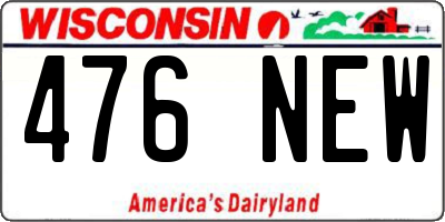 WI license plate 476NEW