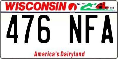 WI license plate 476NFA