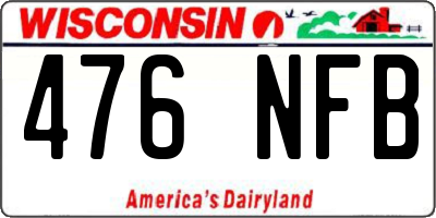 WI license plate 476NFB