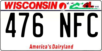 WI license plate 476NFC