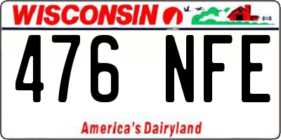 WI license plate 476NFE