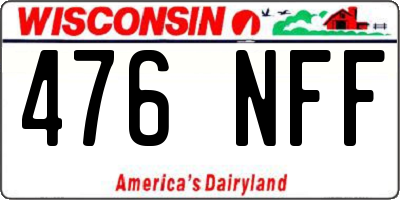 WI license plate 476NFF