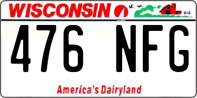 WI license plate 476NFG