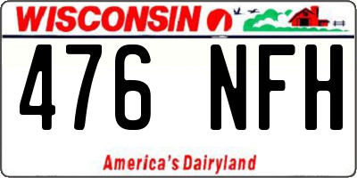 WI license plate 476NFH
