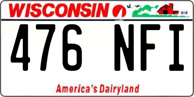 WI license plate 476NFI