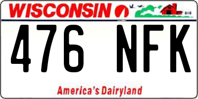 WI license plate 476NFK