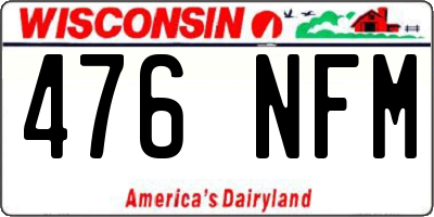 WI license plate 476NFM