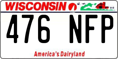WI license plate 476NFP