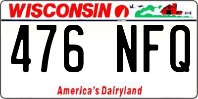 WI license plate 476NFQ