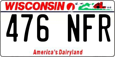 WI license plate 476NFR