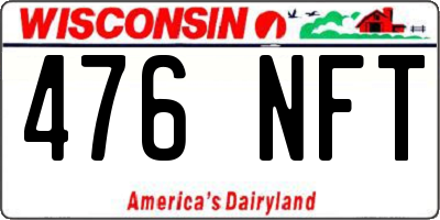 WI license plate 476NFT
