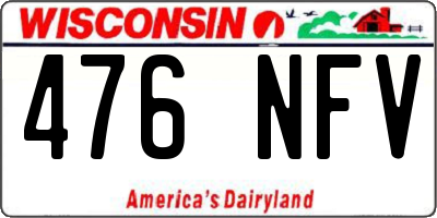 WI license plate 476NFV