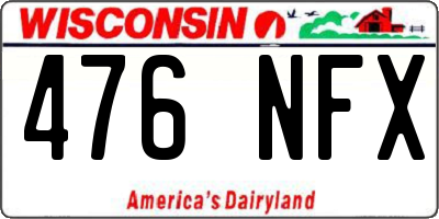 WI license plate 476NFX