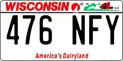 WI license plate 476NFY