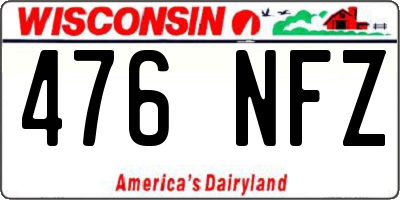 WI license plate 476NFZ