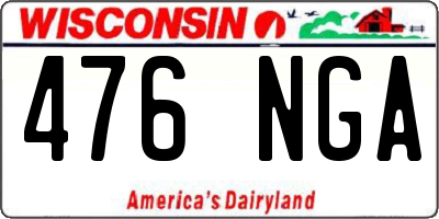 WI license plate 476NGA