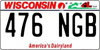WI license plate 476NGB