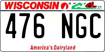 WI license plate 476NGC
