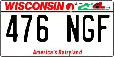 WI license plate 476NGF