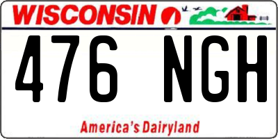 WI license plate 476NGH