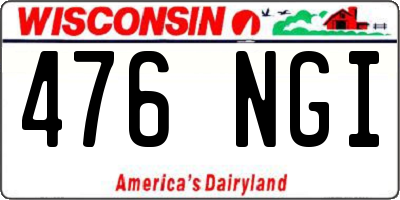WI license plate 476NGI