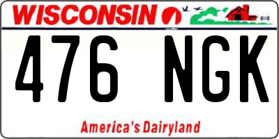 WI license plate 476NGK