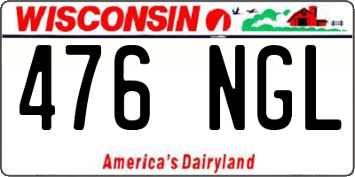 WI license plate 476NGL