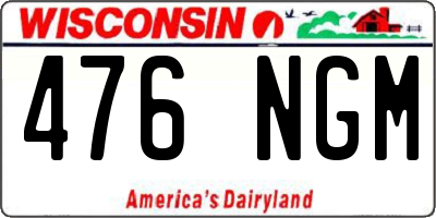WI license plate 476NGM